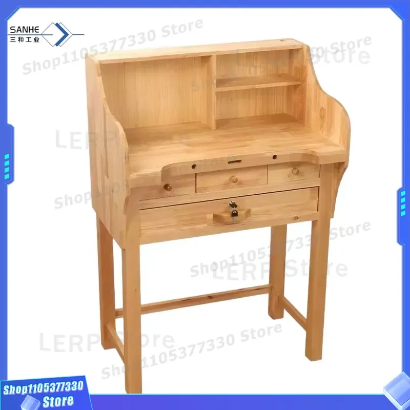 Solid Wood Workbench for Woodworking DIY Projects Sturdy Table for Jewelry Making Craft Station Home Workshop Furniture Tool