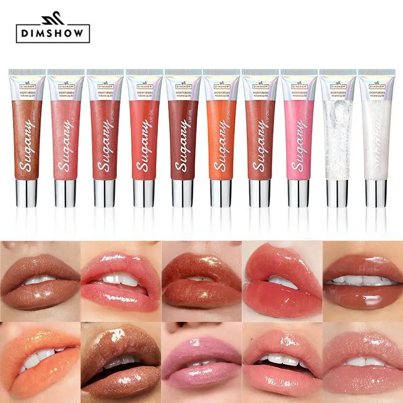 1 unidad DIMSHOW Water Crystal Clear Jelly Lip Oil Bálsamo labial hidratante y suavizante, delineador de labios, brillo labial efecto gelatina, brillo labial efecto cristal