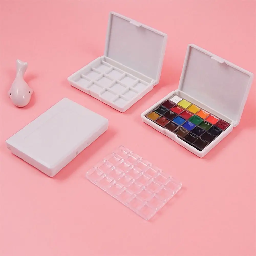12/24 grid Watercolor Pigment Packaging Mini Empty Handmade Storage Box Moisturizing Color Mixing Box Sketch
