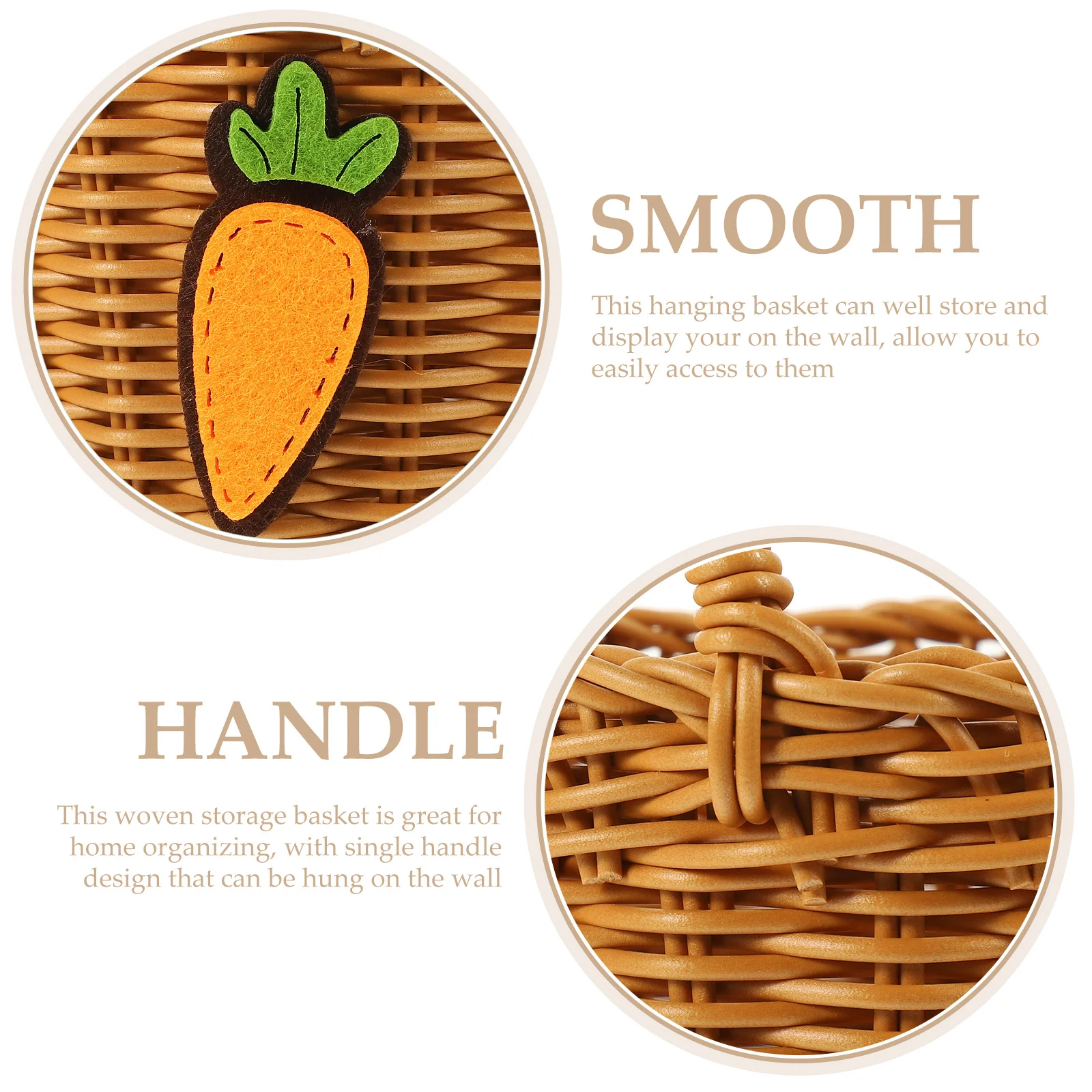 

Small Woven Baskets for Wall Decor Kitchen Sundries Storage Holder Gift Idea Small Woven Basket Wall Storage Garlic Basket