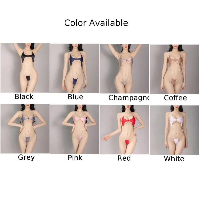 Frauen rücken freie Bodys sexy exotische Dessous Bodycon Halfter einteiligen Monokini Badeanzug weiblichen Tanga Trikot Wet Look Bodysuit