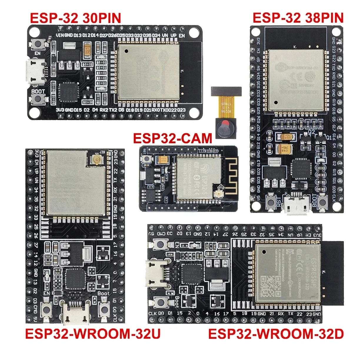 

ESP32 Development Board WiFi+Bluetooth Ultra-Low Power Consumption Dual Core ESP-32 ESP-32S ESP32-CAM ESP-WROOM-32 CH9102X