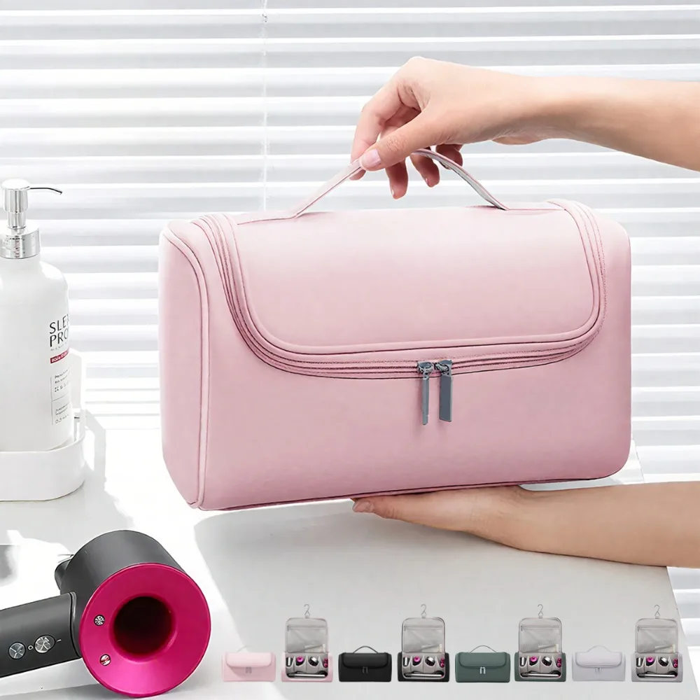 1/2 قطعة هوك قابل للإخفاء مجفف الشعر مقاوم للماء سعة كبيرة السفر حقيبة التخزين لأدوات الشعر الشباك الحديد عدم الانزلاق الحقيبة