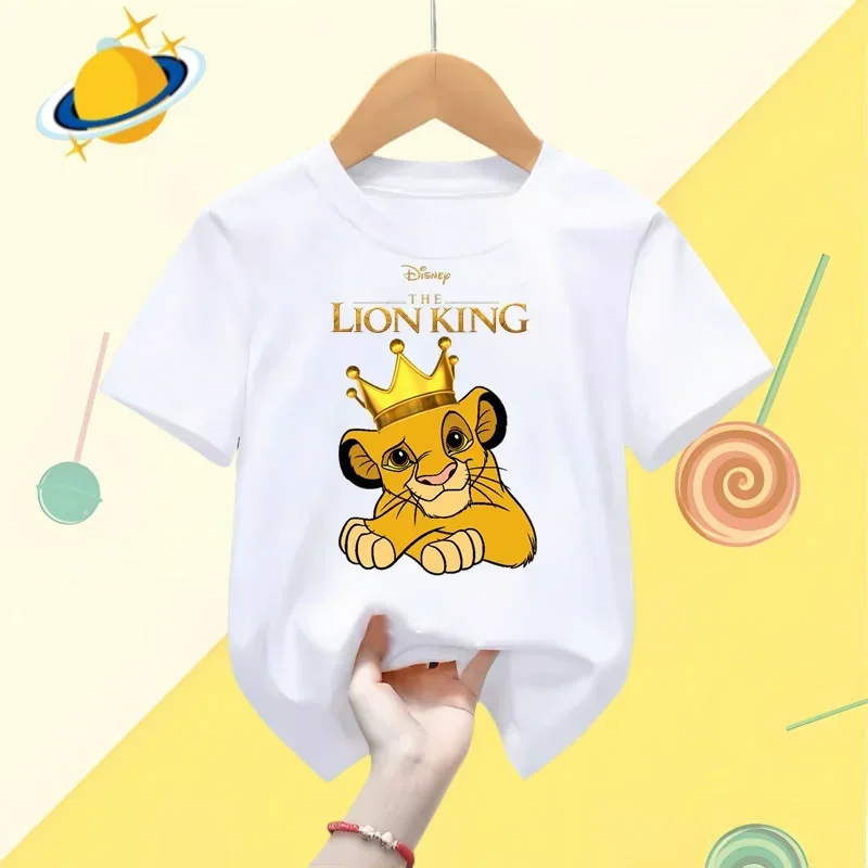 Disney Lion King Summer Print Clothing Casual Sports Cotton Baby T-shirt Boys Girls Round neck Outdoor cotton T-shirt top