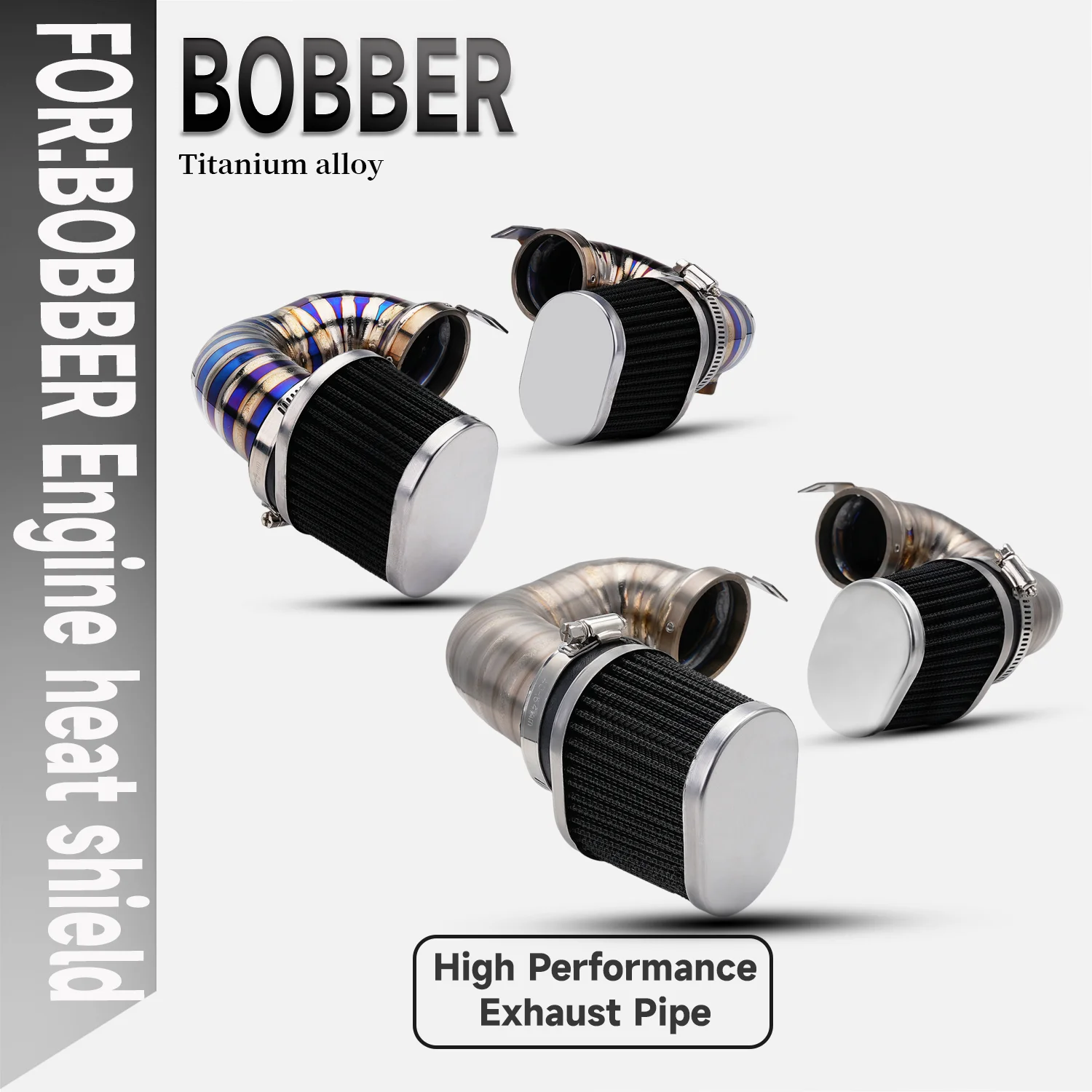 

For Triumph Bonneville Bobber Ti Alloy Engine Heat Shield Cold Air Filter Intake Pipe Intake Air Filter High Flow