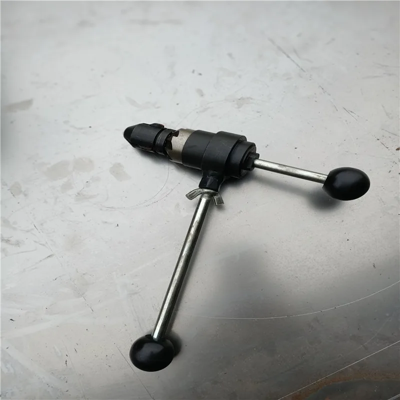 Two-way chamfering device for railway, for rail hole burr elimination