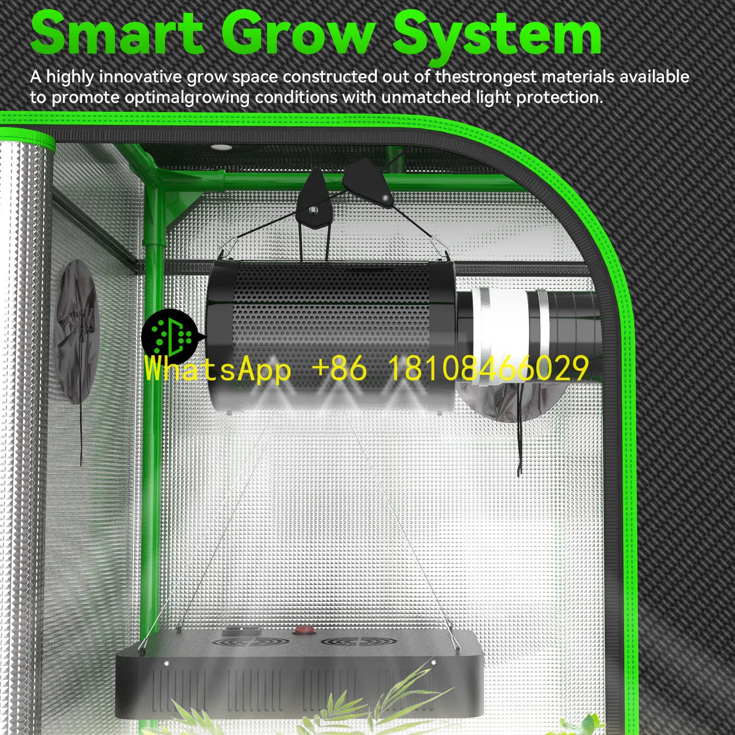

LED Full Spectrum Plant Growing Easily Assembled with Metal Frame Waterproof 80*80*180CMTent Kit for Indoor