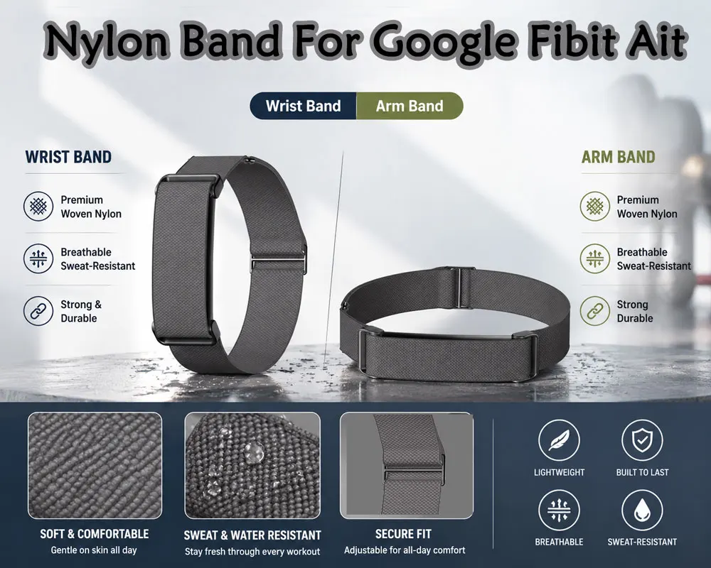 Integrated Nylon Band Wear All Day for Google Fitbit Air Adjustable Sliding Buckle Lightweight Nylon Sports Wrist  Arm Band