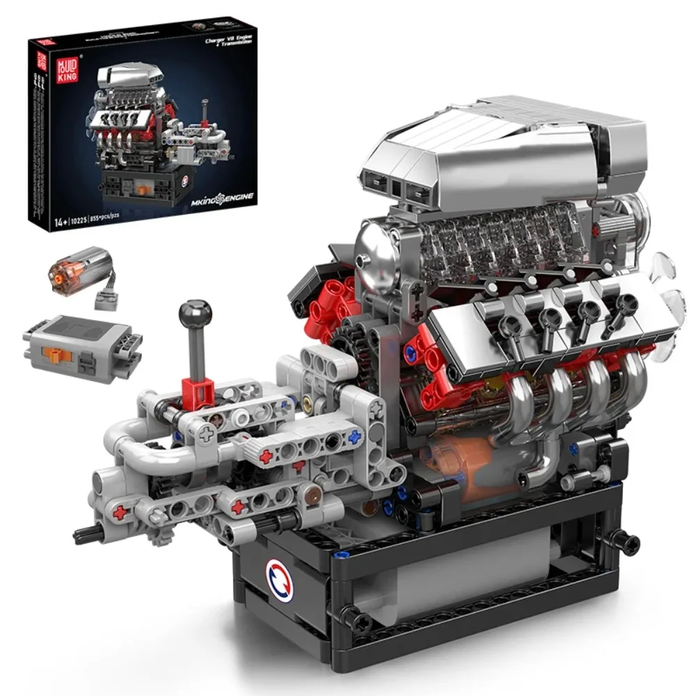 MOLD KING-Motor técnico con función de potencia, coche deportivo V12, modelo de Motor, juego de juguetes de bloques de construcción, colección de tecnología, regalo