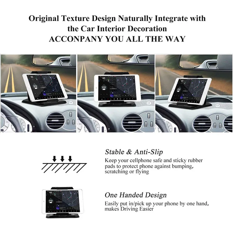 Truck Phone Mount Holder Sticky Suction Cup Universal Hud Design Shown Dashboard Cell Phone Bracket Support Rack