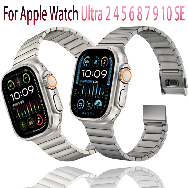 

Luxury Metal Strap For Apple Watch 10 46mm 42mm Ultra 2 49mm 45mm 44mm Stainless Steel Magnetic Wristband For iWatch 9 6 5 4 7 8
