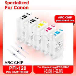 PFI120 PFI 120 PFI-120 Refillable Ink Cartridge With Permanent Chips For Canon TM200 TM205 TM300 TM305 200 205 300 305 Printer