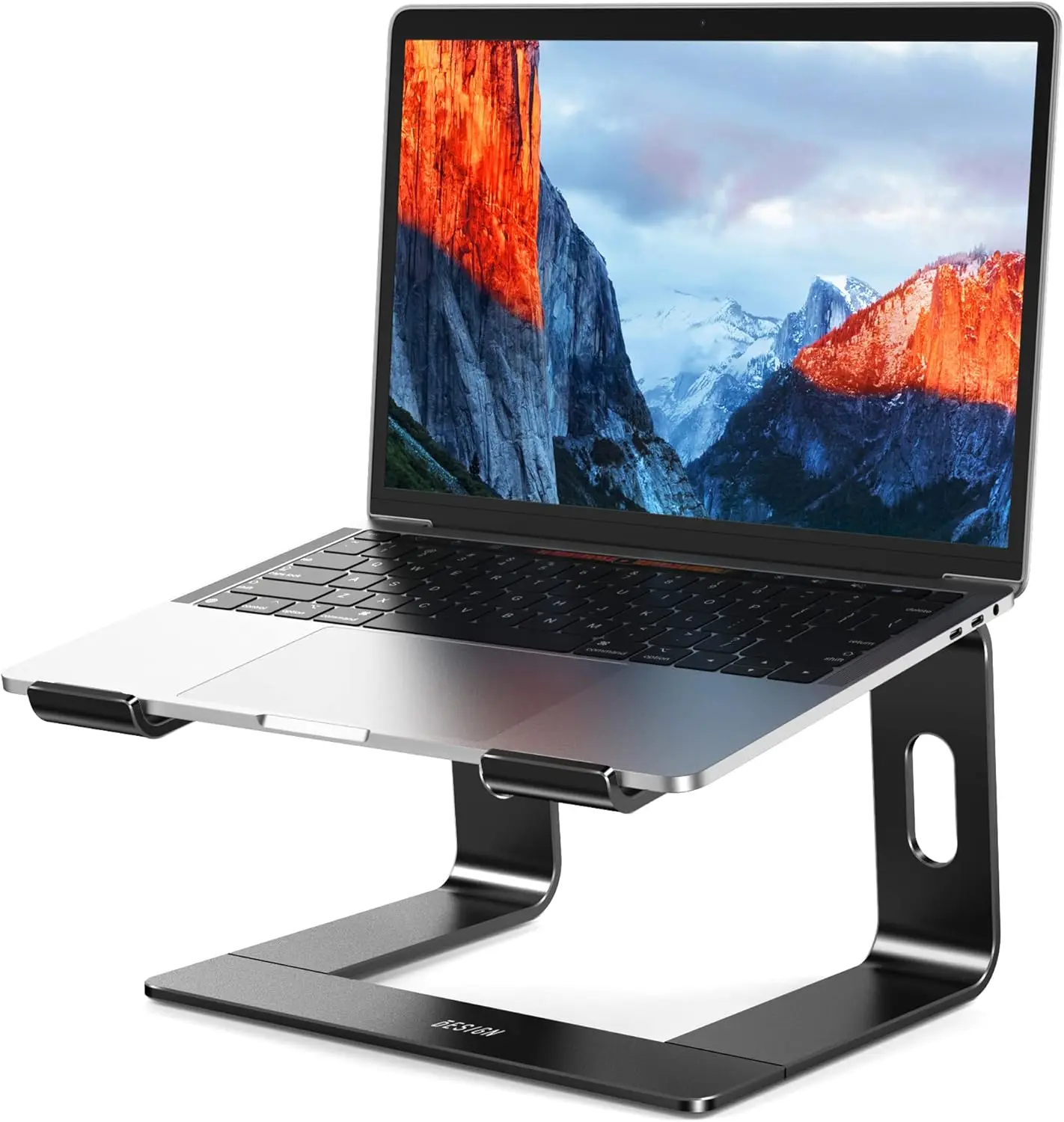 

Ergonomic Aluminum Laptop Stand, Detachable Riser Holder for 10-15.6" Notebooks, Black