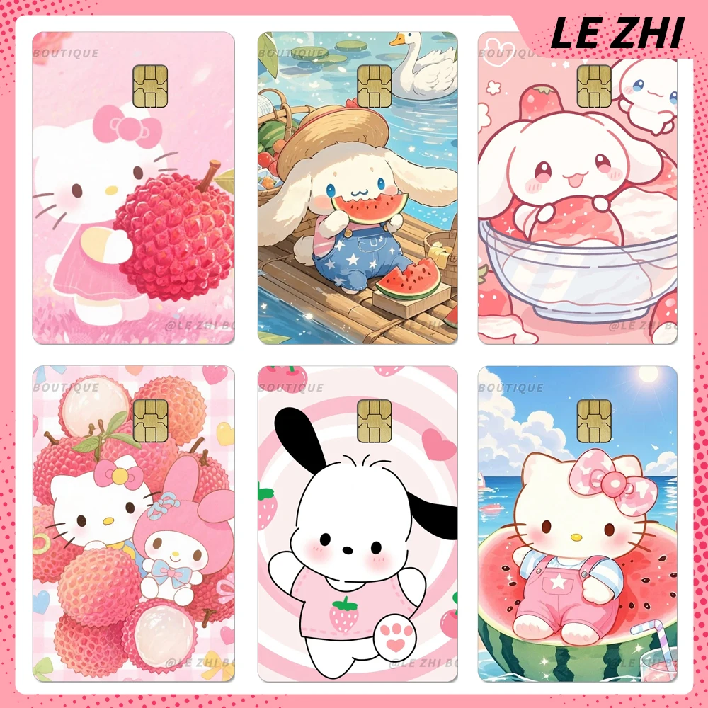 

Summer Cool Fresh Fruits Creidt Card Debit Card Sticker Cartoon Sanrio Hello Kitty Pochacco Cinnamoroll Waterproof Film Sticker
