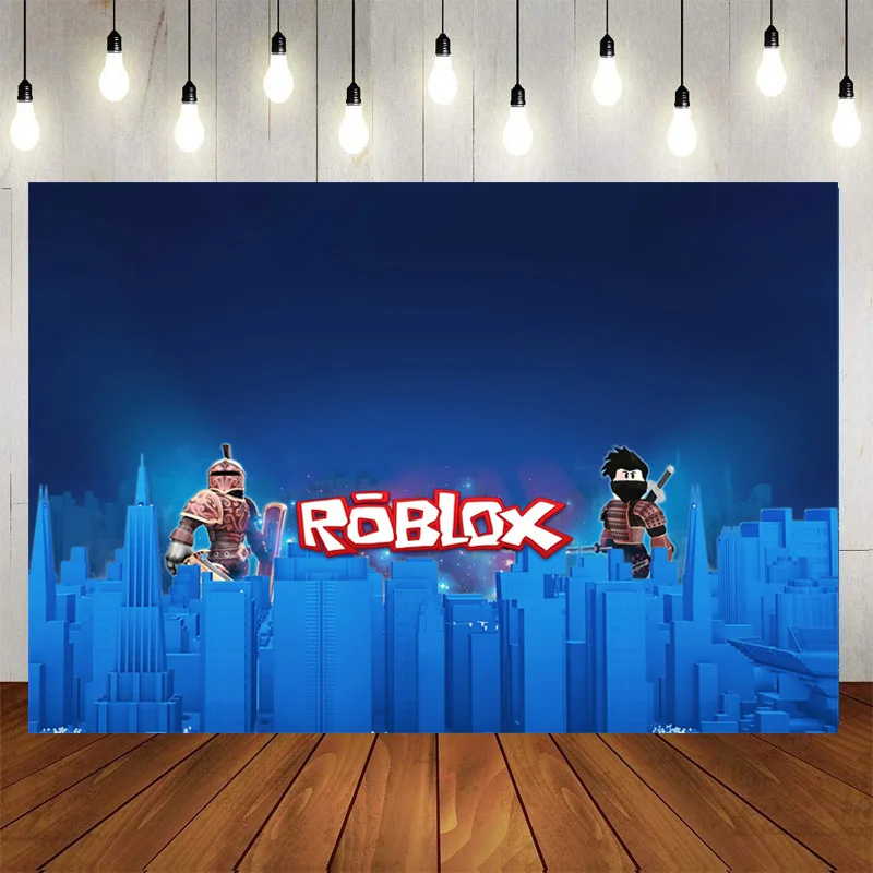 Roblox-الفينيل الساخن لعبة خلفية للأطفال ، عيد ميلاد خلفية الصورة ، ديكور الحفلات ، الأولاد القماش ، دش