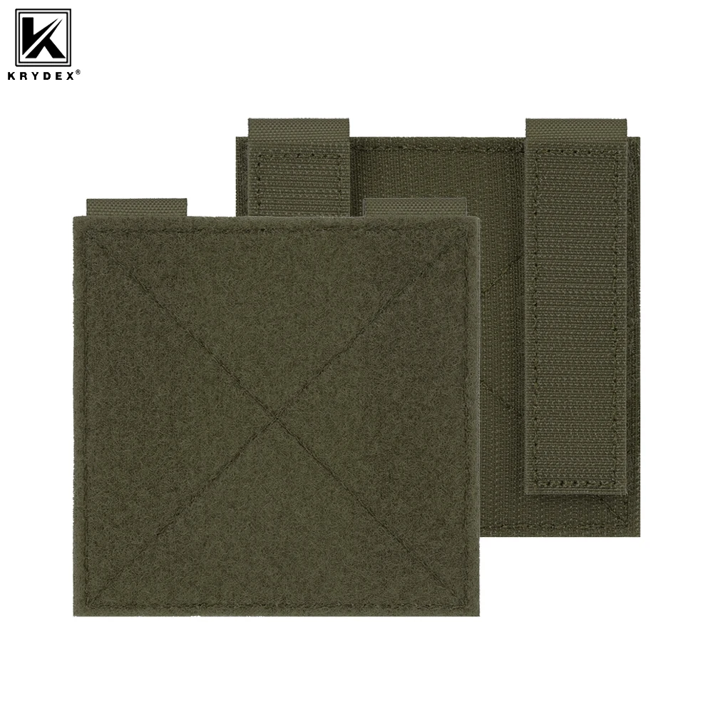 KRYDEX 4Pcs Tactical MOLLE Patch Panel 10 x 10cm Hook & Loop Adapter Display Board for Patches Tactical Vest Chest Rig Backpack