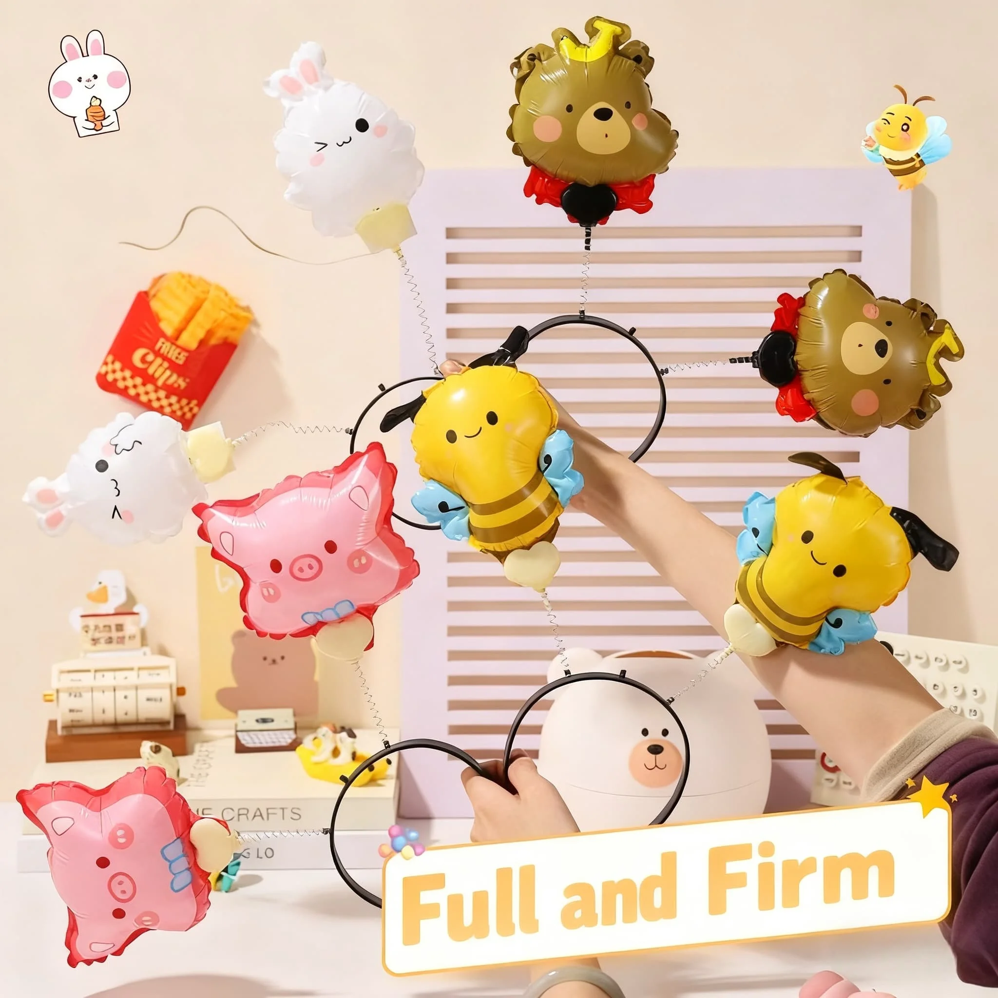 

Cartoon Animals Hair Hoop Aluminium Foil Balloon for Kids Birthday Party Holiday Outdoor Events Decor Balloons prop Gifts