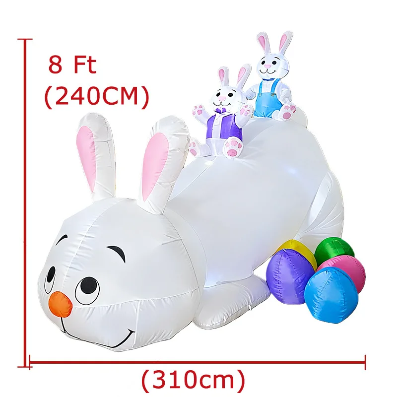10 Ft Huge Inflatables Easter Bunny with Rabbits Eggs 2026 New Outdoor Decoration Inflatables Bunny Blow Up Easter Party Toys