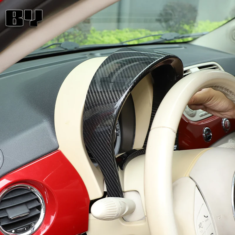 

Накладка на приборную панель из настоящего карбона, 1 шт., для Fiat 500 2007-2026, автомобильные аксессуары