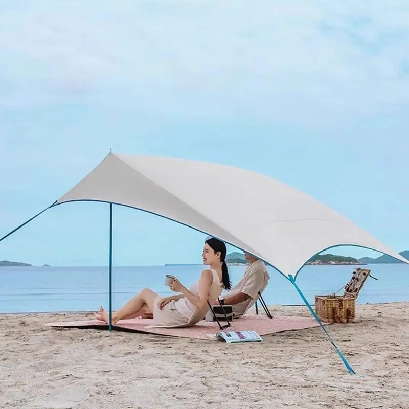 Toldo para acampar al aire libre, tienda de playa para 5-8 personas, dosel de pesca portátil con protector solar, tienda grande para sombrilla de playa, tienda de sombra para exteriores