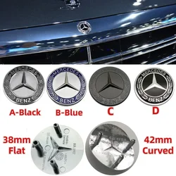 38/42mm ABS Car Hood Emblem for Mercedes Benz W203 W204 W168 W176 CLA CLK CLS W124 W205 W211 Car Front Grilled Badge Accessories