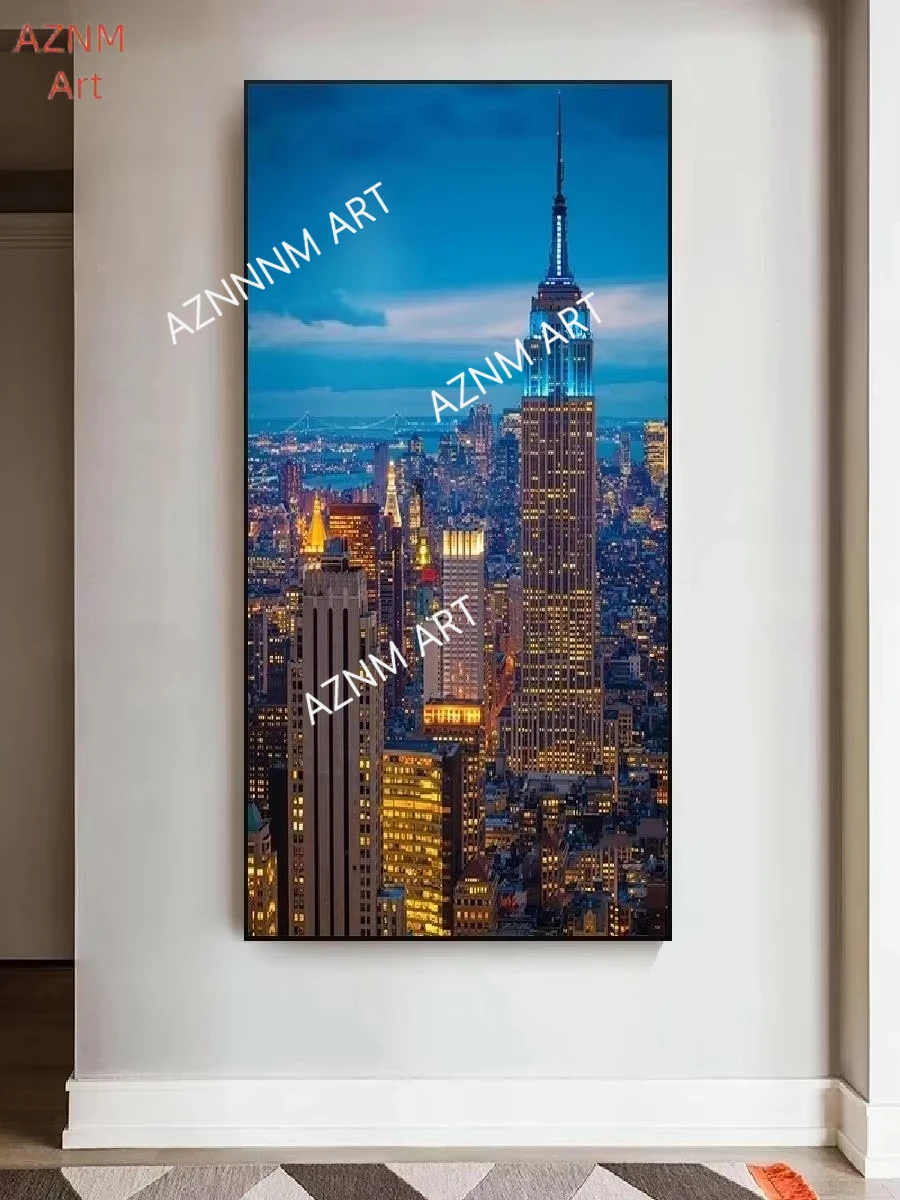 Empire State Building New York City Canvas Wall Art Poster P