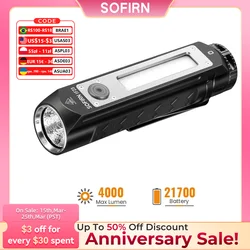 Sofirn IF23 Linternas 4000lm Foco Reflector Color 3 Tipos Lámpara Lateral Brillante Cola Magnética Tipo C 21700 Antorcha Recargable