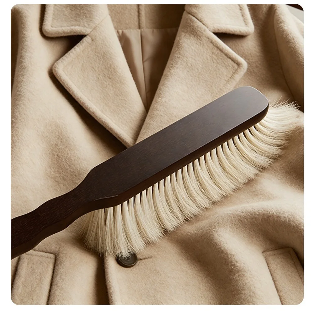 4pcs Walnut Wooden Clothes Brush Soft Bristle For Wool Coat Fabric Sweater Cleaning Dense Dust Pet Hair Removal Home Tool