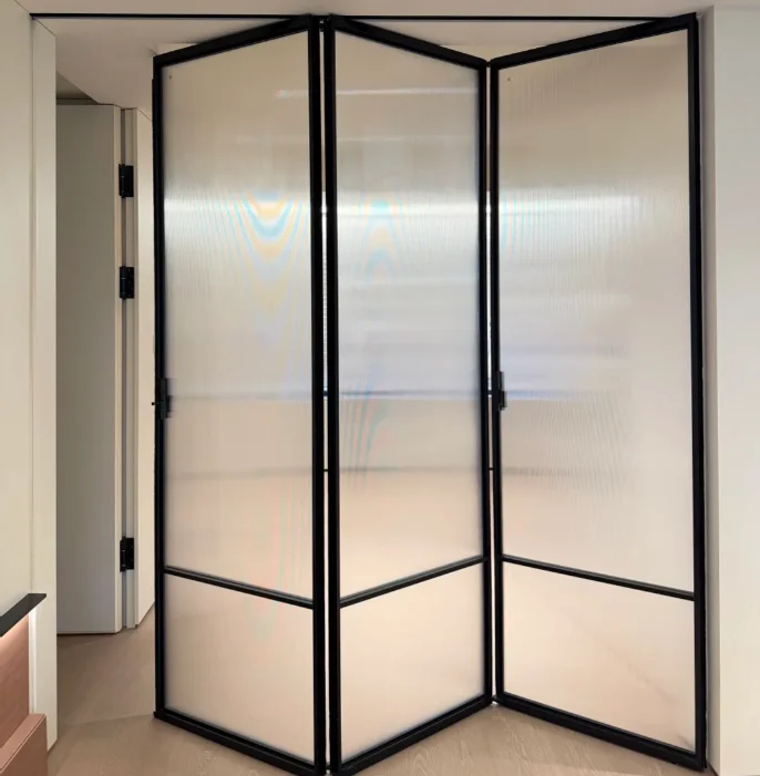 High Strength Aluminum Folding Door Double Tempered Glazed Energy Saving Thermal Insulated Patio Door