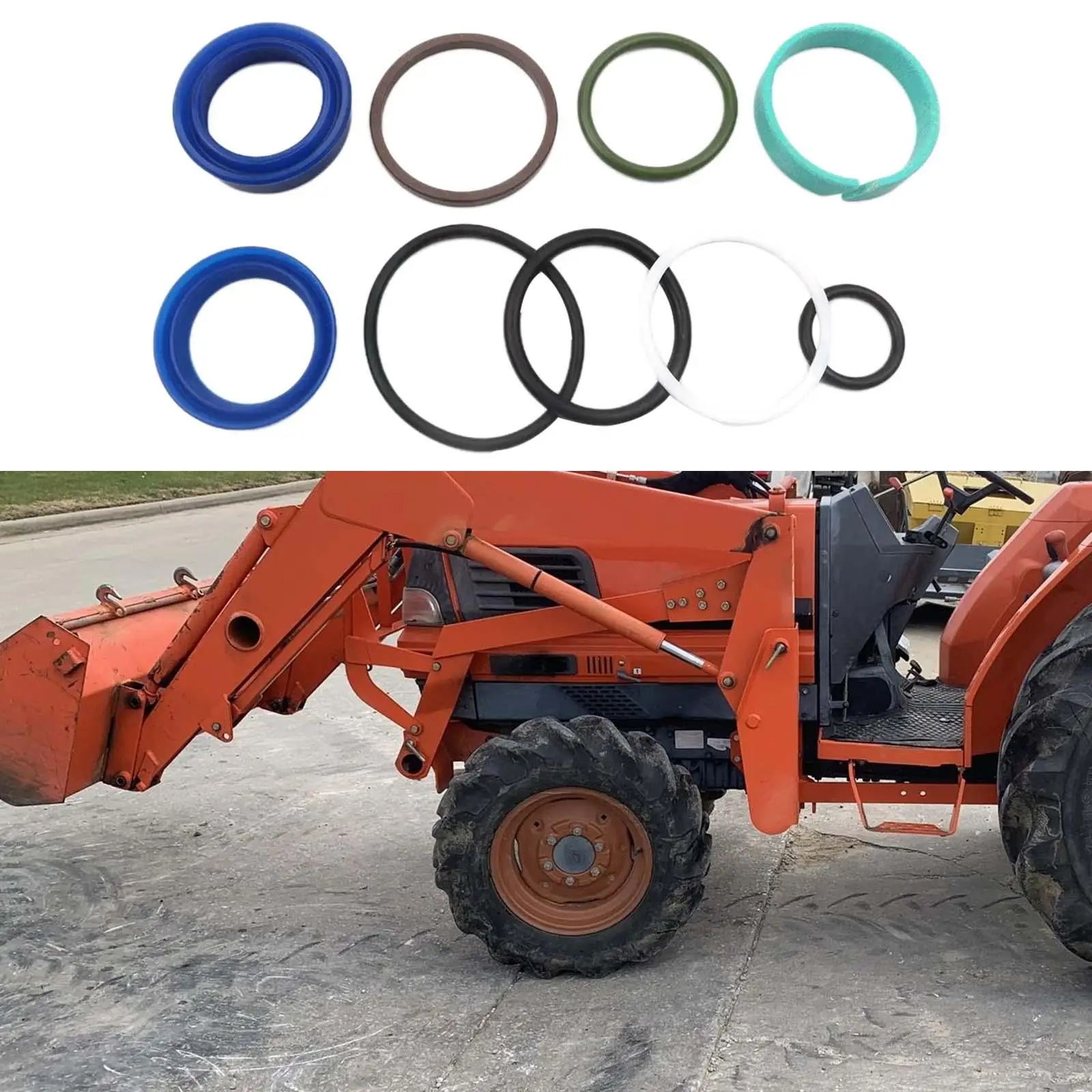 Tractor Boom Bucket Cylinder Seal Kit, Front Loader 7J266-63400 Portable, High Performance, Practical Replace Accessories