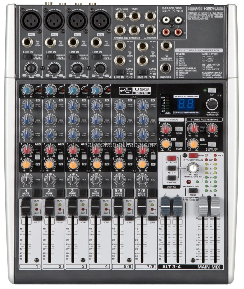 Console Profissional do Misturador do Som da Mistura de Áudio Xenxy1204 com Usb