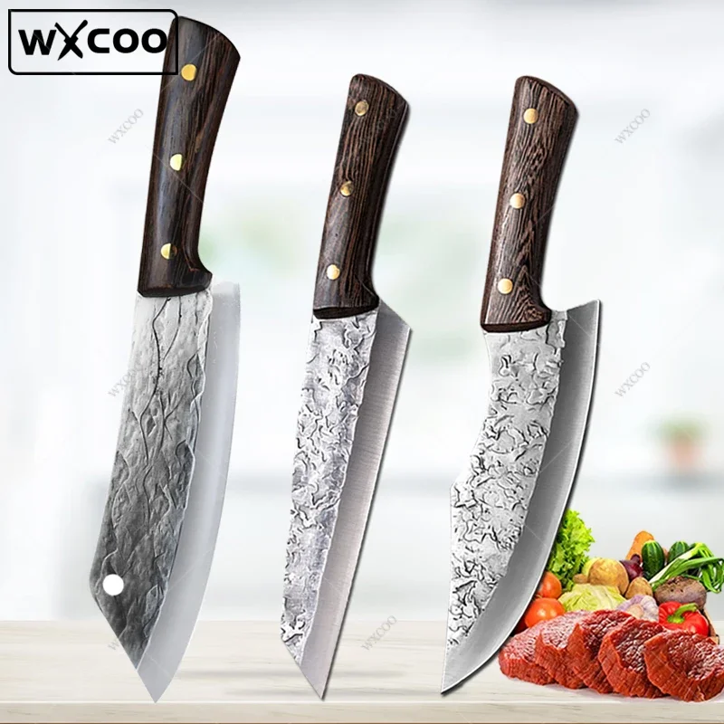 Professional Forged Chef Knife Set 5Cr15Mov Stainless Steel Fish Filleting Knives Butcher Meat Slicing Cleaver Kitchen Knife