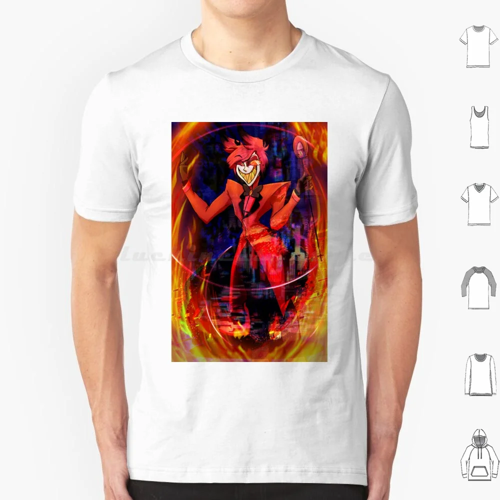Alastor , The Radio Demon T Shirt Cotton Men Women DIY Print Alastor Fanart Radio Demon Hell Demon Fan Art Helluva Flames Fire