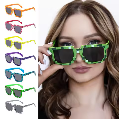 Sun Glasses Hot Sale Sunglasses Creeper Glasses Novelty Mosaic Funny Goggles Boys Girls Pixel Eyewear