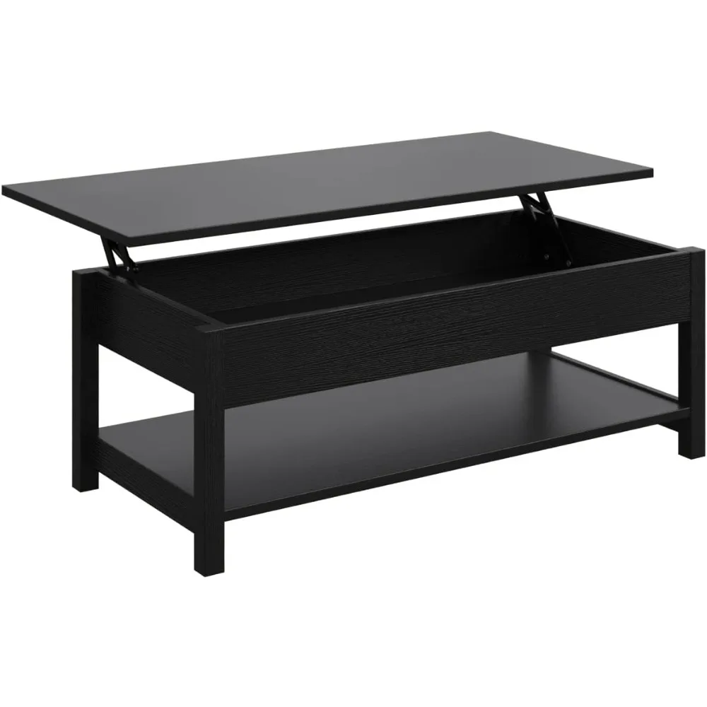 

Lift Top Coffee Table with Hidden Compartment & Open Storage Shelf, Lift Tabletop Farmhouse Table Pop Up Table