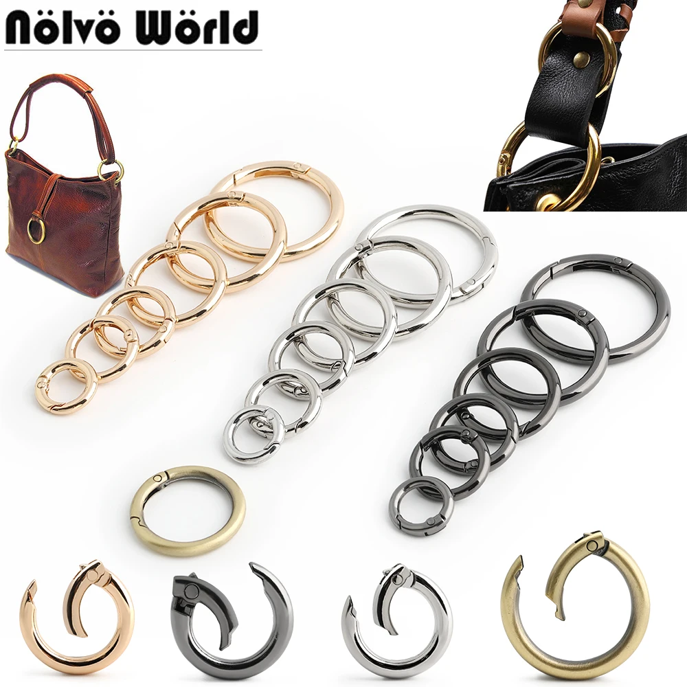 20/40/100PCS 13-38mm Metal Spring Gate O Ring Openable Keyring For Leather Craft Bag Belt Buckle Snap Clasp Clip Accessories