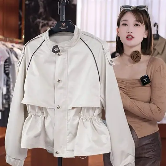 

Trench Coat Female Camouflage Streetwer Over-The-Knee Liner Padded Anti-Ultraviolet Sun-Protective Full-Body Decorated Clashing