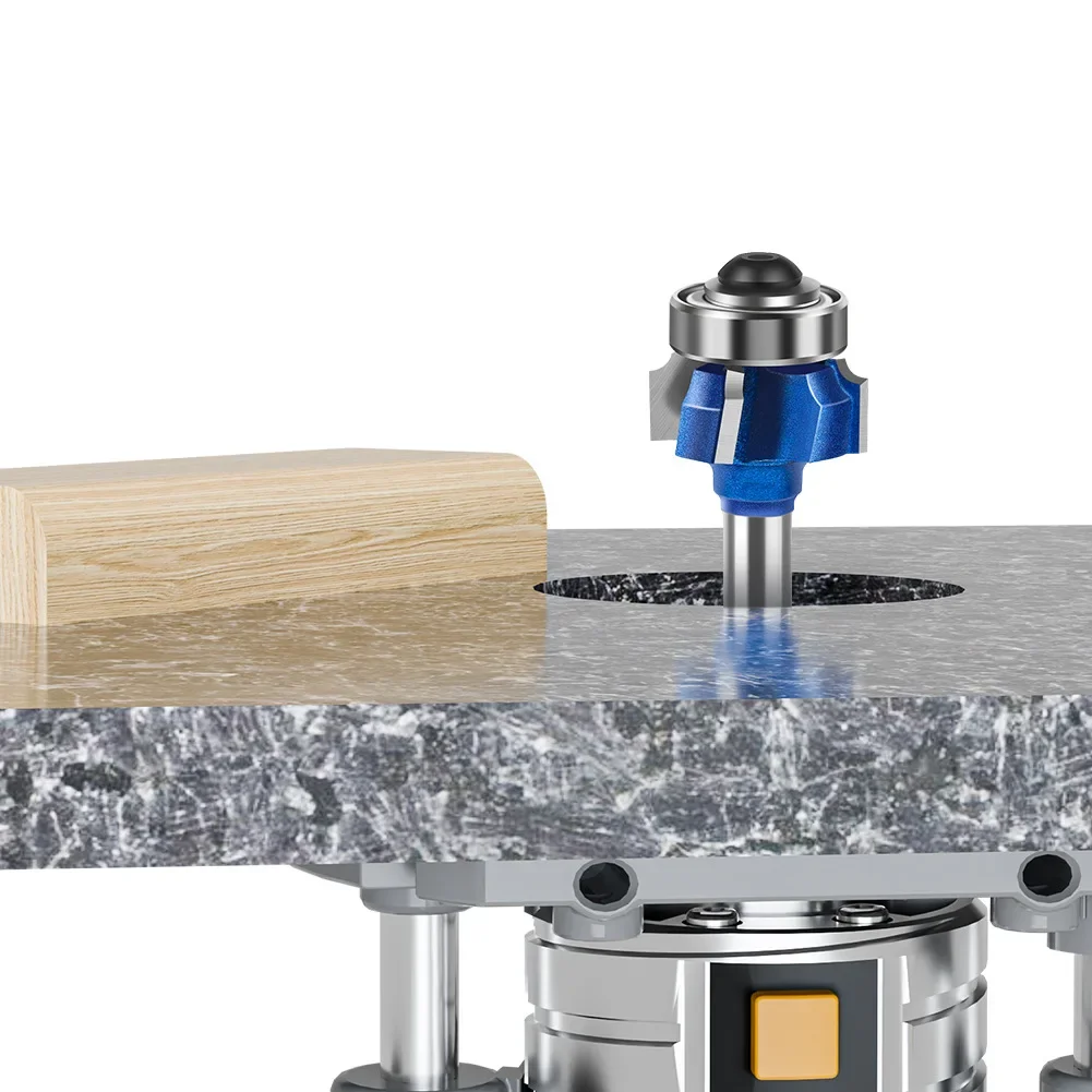 3pcs 6/8mm 1/4" Shank Trimming Knife Edge Trimmer 4 Teeth Wood Router Bit R1 R2 R3 Trim Edging Woodworking Tools Milling Cutter