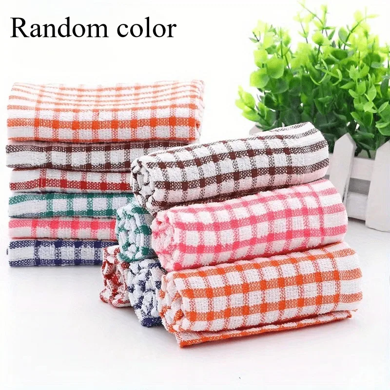 1/2pcs Cotton Checkered Car Wash Cloth, Assorted Colors, Durable Washcloths, Reusable Dish Rags, Multi-Purpose Car Wash Towel