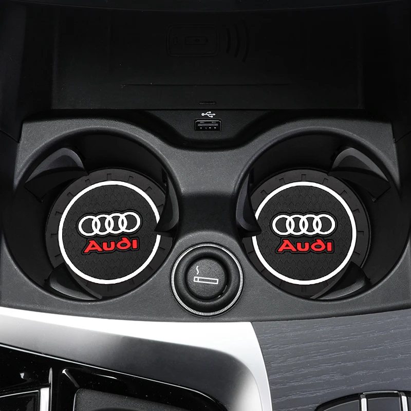 2/4Pcs Car Coaster Water Cup Slot Non-Slip Mat Silicone Holder For Audi A4 B5 B6 8P 8V 8L A3 A5 A6 C6 C5 A7 A8 Q2 Q3 Car Styling