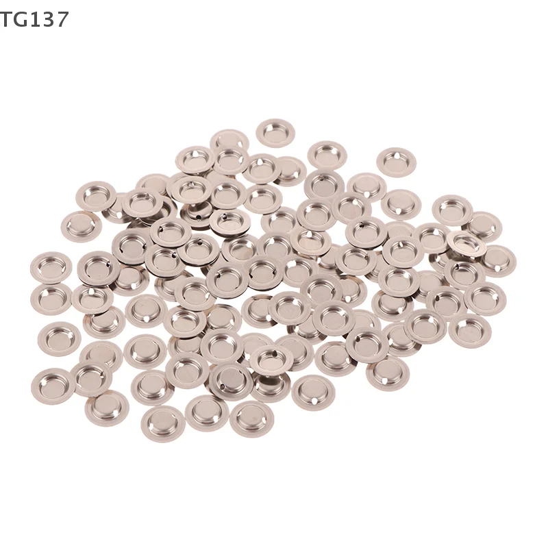 100Pcs Silver 18650 Lithium Battery Flat Head To Change The Tip Cap 18650 Li Battery Positive Spot Welding Tip Cap Gaskets