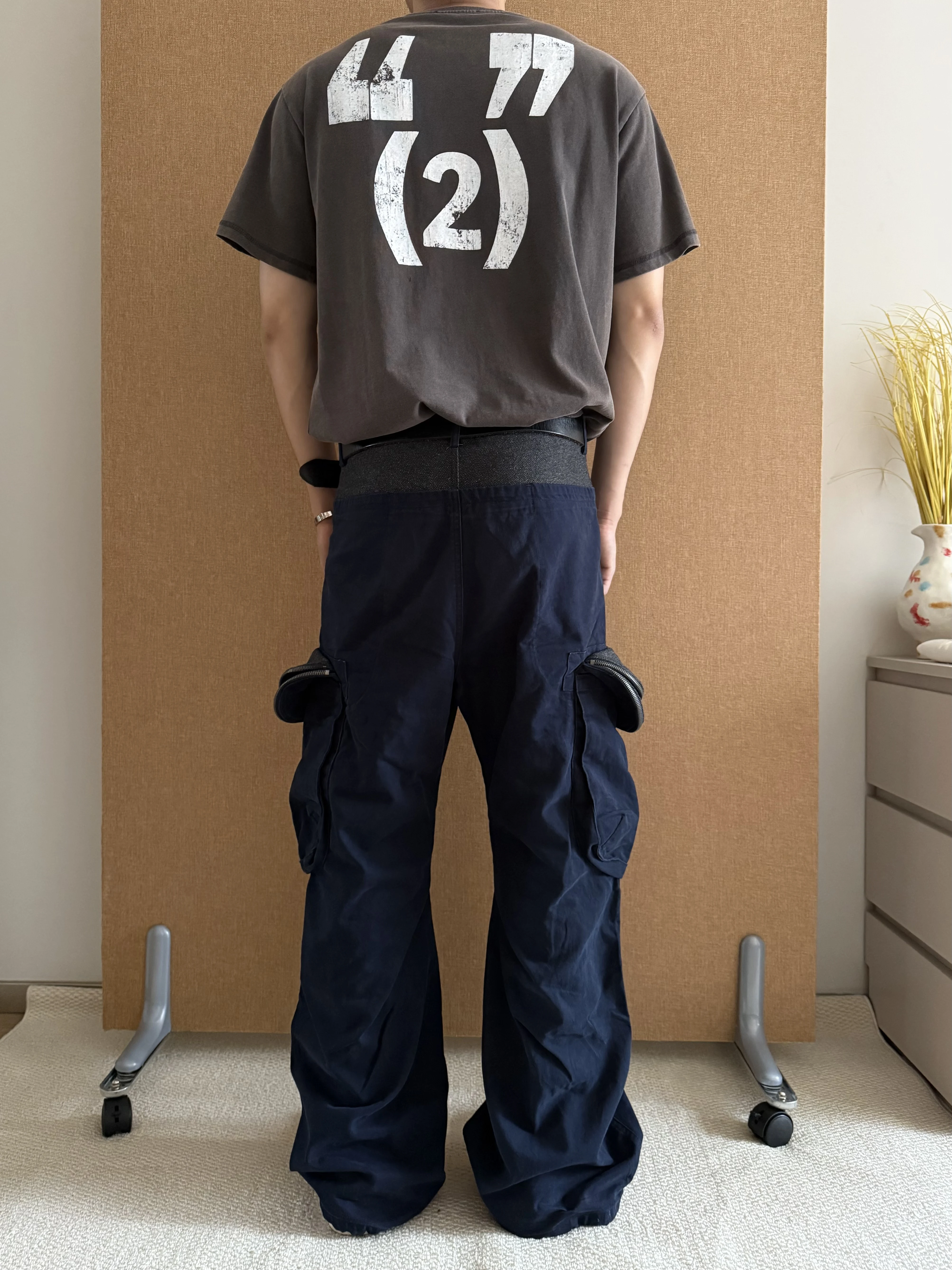 American Street Retro Double Cover Pig Cage Pants Multi Pocket Workwear Pants 3D Tailoring Knife Pants Versatile Jeans