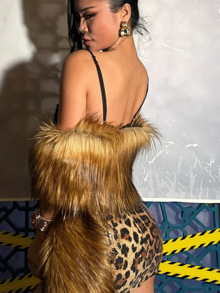 미국 레트로 섹시 레오파드 프린트 레이스 패치워크 슬립 드레스 여성 가을 빈티지 바디콘 캐미 드레스 반짝이는 슬림 파티 클럽 의상