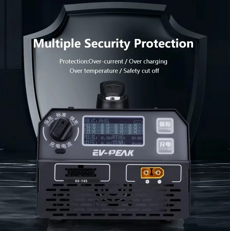 EV-Peak U1 + 1200W 6S-14S 100-240V شاحن بطارية عرض بديهي لطائرة بدون طيار Fpv #6