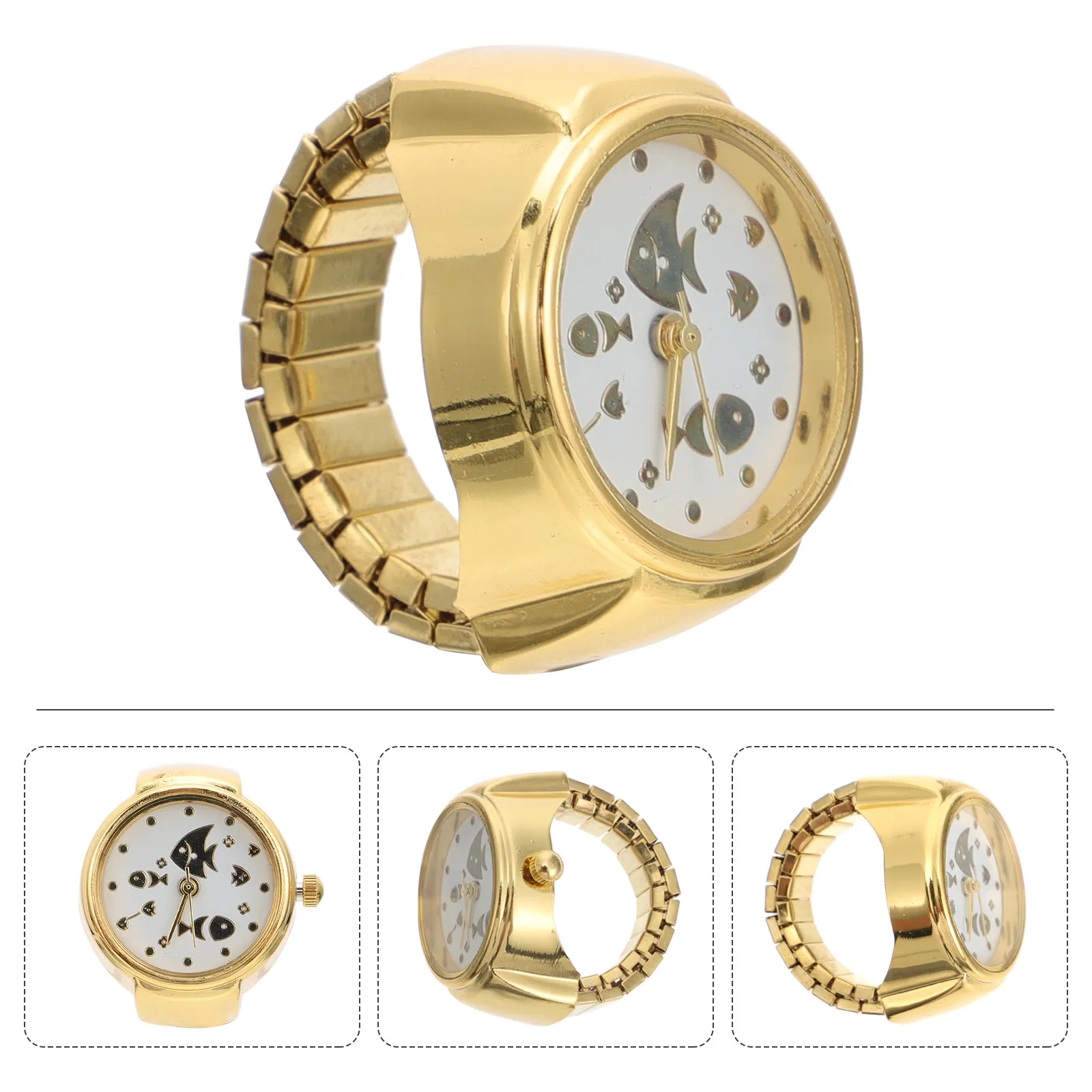 1Pcs Electronic Ring Watch Smart Timepiece Fashion Jewelry Adjustable Finger Watch Minimalist Tech Accessory for Women Men Daily