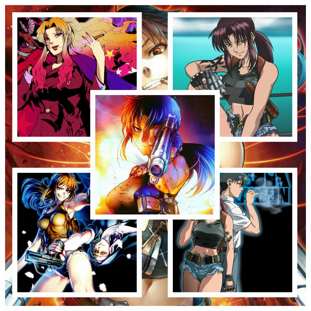 

5D полная дрель аниме черная лагуна алмазная живопись стразы японский мультфильм вышивка крестиком картина мозаика домашний декор