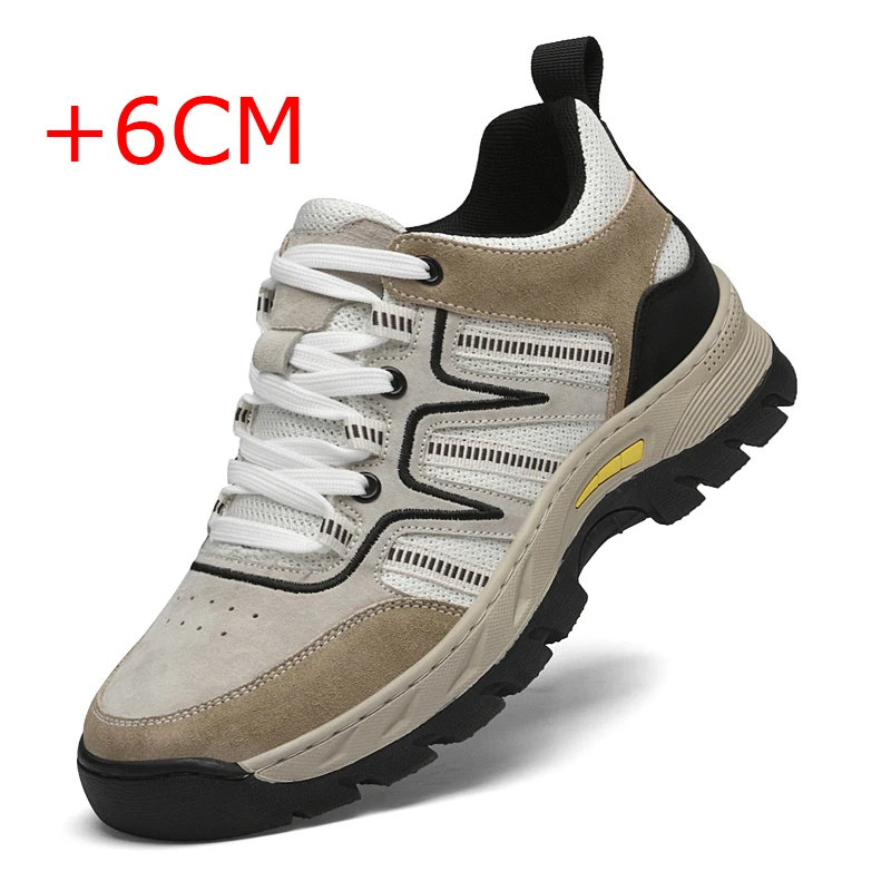 Men's Elevator Shoes Men Sneakers Height Increasing Shoes 6cm Inner Increasing Shoes for Men Hidden Heels Casual Climbing Boots