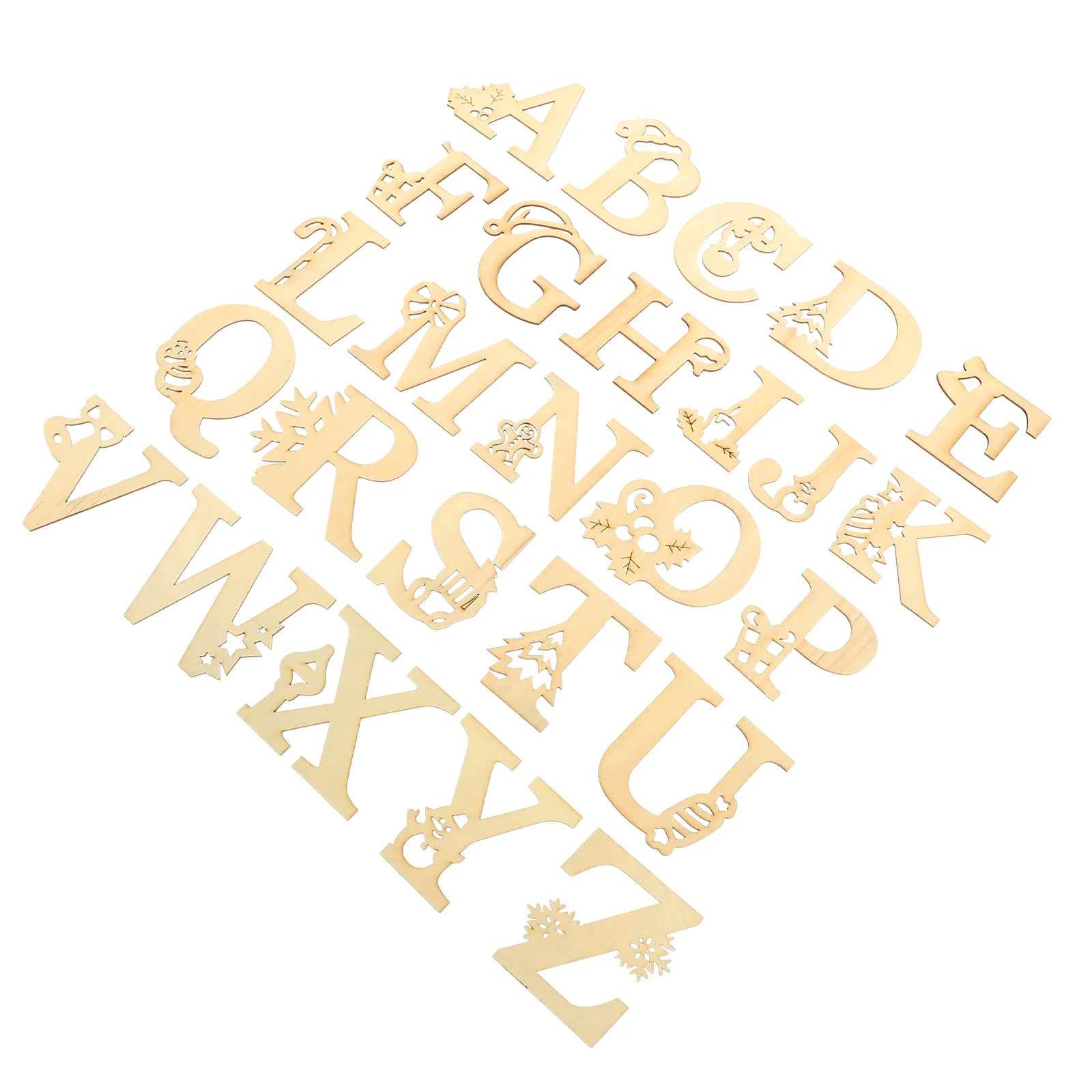

54 Pcs Ornaments for DIY Wooden Letters Mini Decorations Recognition s Chips Child