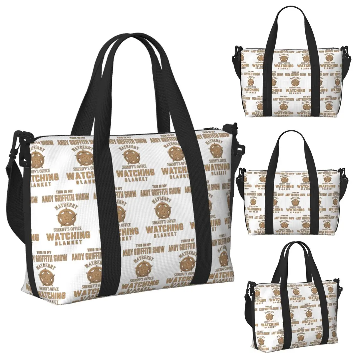 

Custom This Is My Andy Griffith Show Beach Travel Bag Large Capacity Tote Bags for Gym Sport Women Shopping Duffle Shoulder Bag