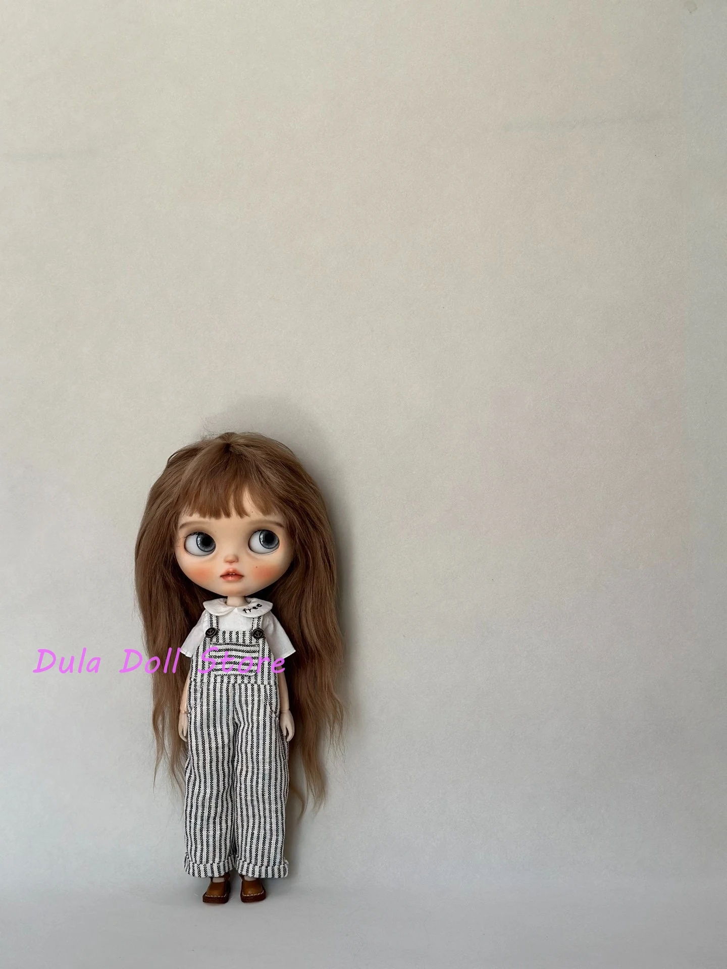 Dula ドール服とドレス和風ストライプサスペンダーパンツセットブライス ob24 ob22 ICY JerryB 1/6 ドールアクセサリー